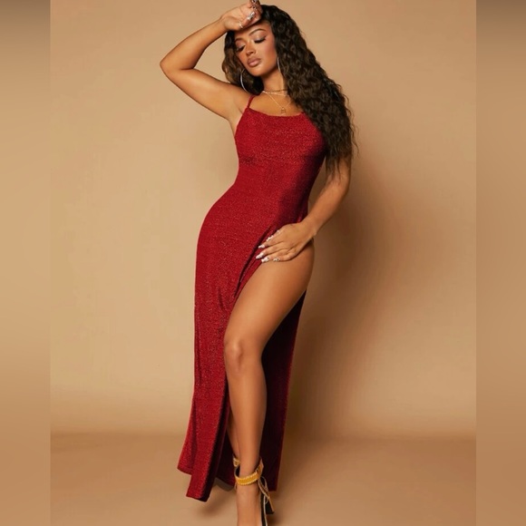 SHEIN high slits glitter maxi dress - Picture 3 of 12